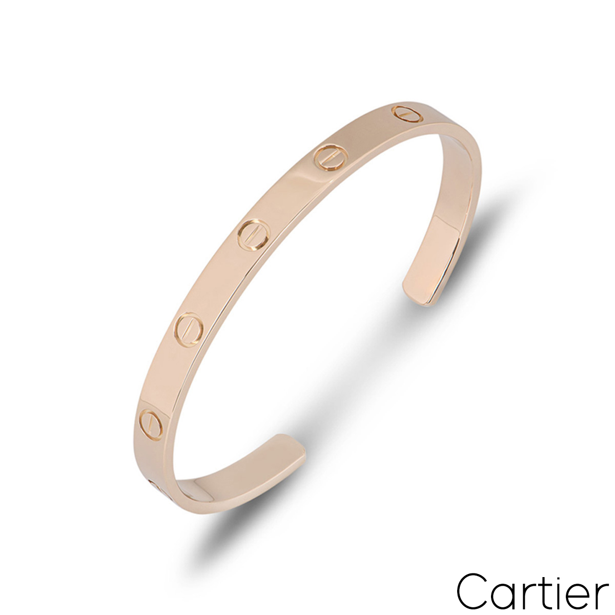 Cartier Rose Gold Plain Cuff Love Bracelet Size 17 B6032617